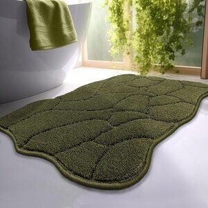 NEW Large Bathroom Rugs,24X36 Inches Bath Mats for Bathroom Non Slip Olive Green